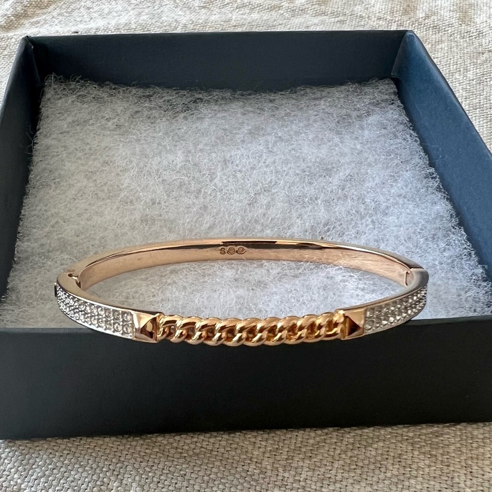 Swarovski Crystal Bangle/bracelet - rose gold tone stainless steel
